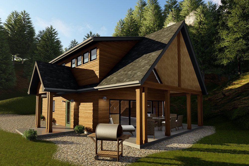 3-Bedroom, 1190 Sq Ft Cottage Home Plan - 100-1345 - Main Exterior