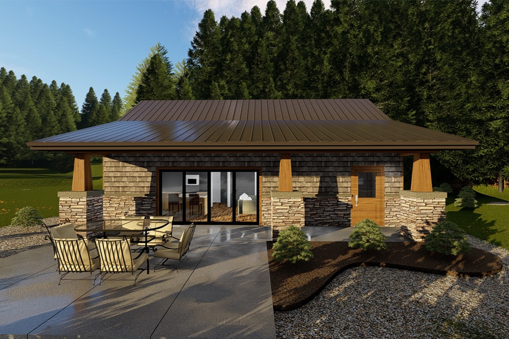 2-Bedroom, 914 Sq Ft Lake House Plan - 100-1351 - Front Exterior