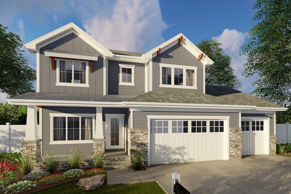 4-Bedroom, 2674 Sq Ft Craftsman House Plan - 100-1358 - Front Exterior