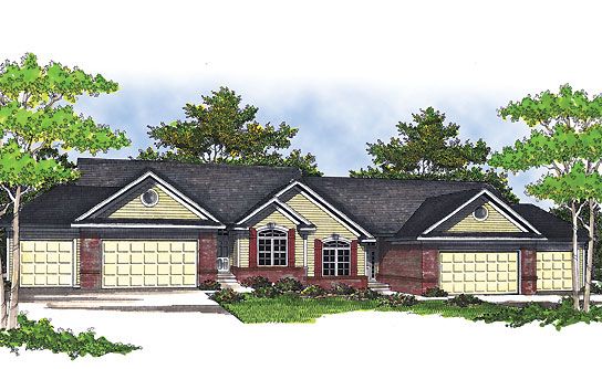3-Bedroom, 4578 Sq Ft Multi-Unit Home Plan - 101-1015 - Main Exterior