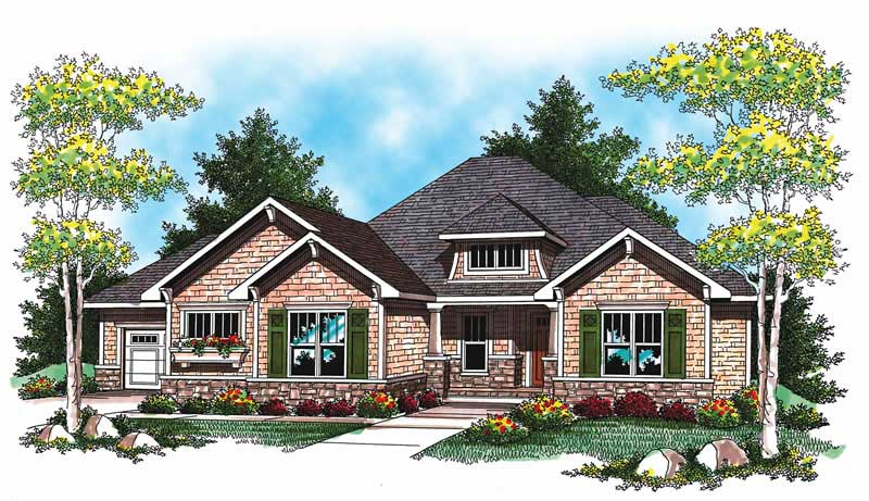 2-Bedroom, 2107 Sq Ft Ranch House Plan - 101-1023 - Front Exterior