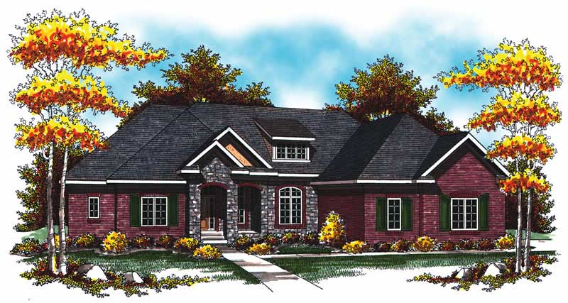 2-Bedroom, 2434 Sq Ft Colonial House Plan - 101-1026 - Front Exterior