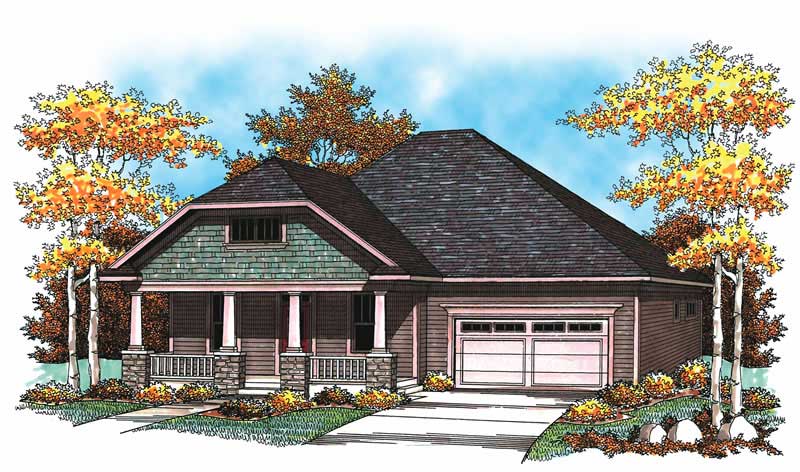 2-Bedroom, 1772 Sq Ft Ranch Home Plan - 101-1055 - Main Exterior
