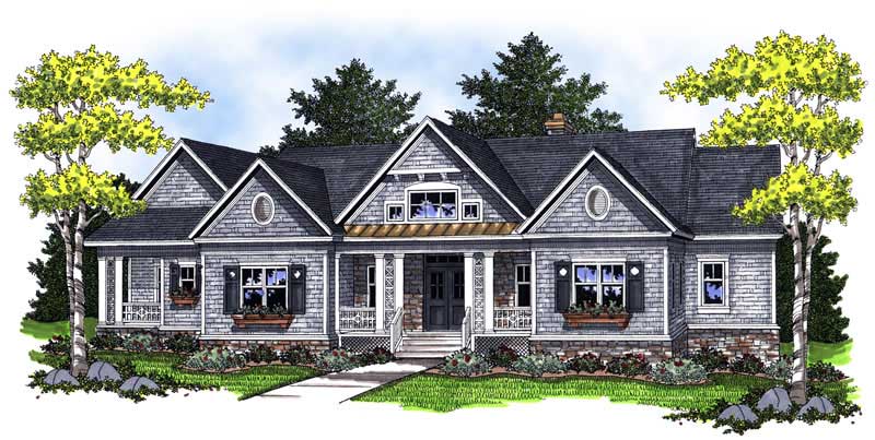 4-Bedroom, 4579 Sq Ft Country Home Plan - 101-1070 - Main Exterior