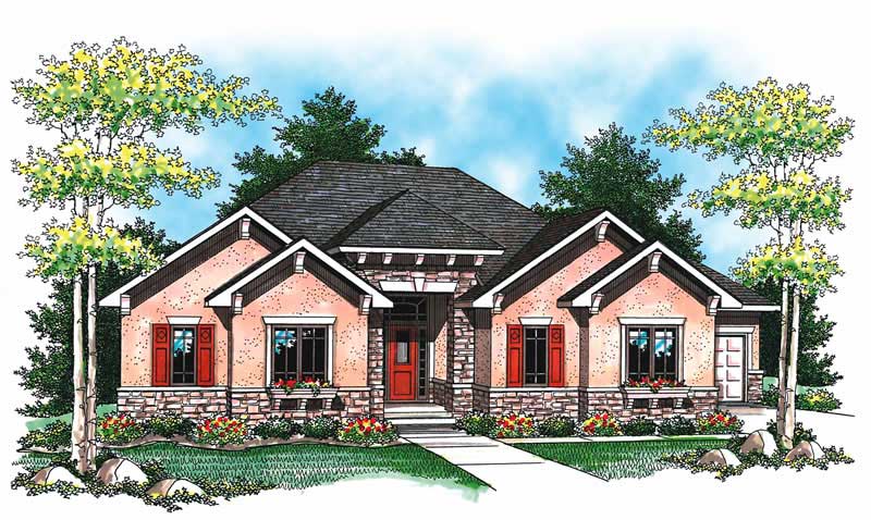 3-Bedroom, 3140 Sq Ft Ranch House Plan - 101-1072 - Front Exterior