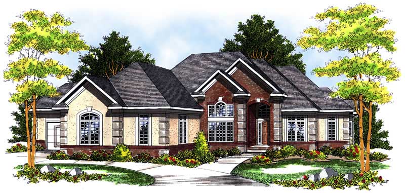 2-Bedroom, 2323 Sq Ft European Home Plan - 101-1076 - Main Exterior