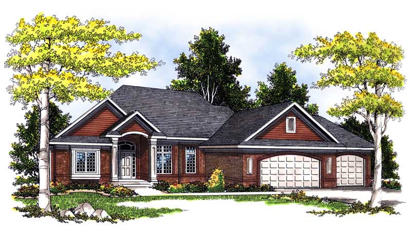 3-Bedroom, 2266 Sq Ft Ranch Home Plan - 101-1087 - Main Exterior