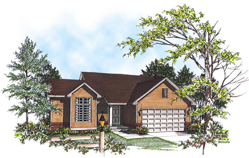 3-Bedroom, 1370 Sq Ft Craftsman Home Plan - 101-1099 - Main Exterior