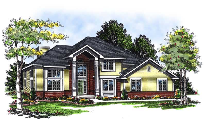 3-Bedroom, 2138 Sq Ft Colonial Home Plan - 101-1100 - Main Exterior