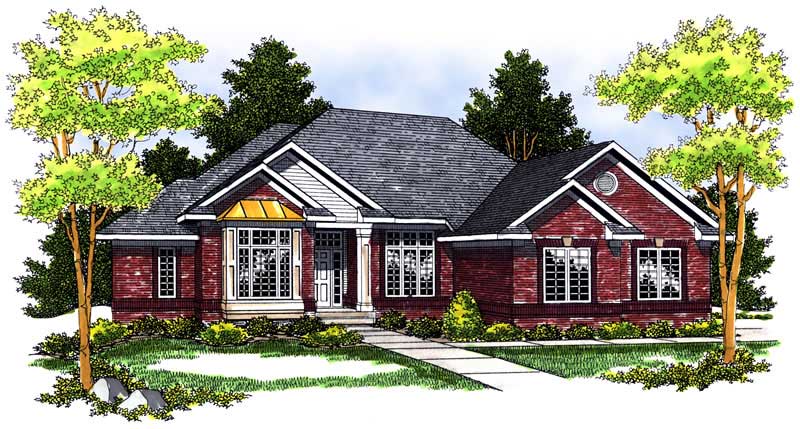 4-Bedroom, 3193 Sq Ft Ranch House Plan - 101-1118 - Front Exterior