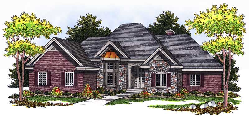 5-Bedroom, 3443 Sq Ft European House Plan - 101-1121 - Front Exterior