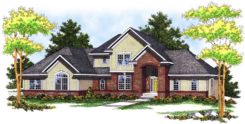 3-Bedroom, 2462 Sq Ft European Home Plan - 101-1125 - Main Exterior