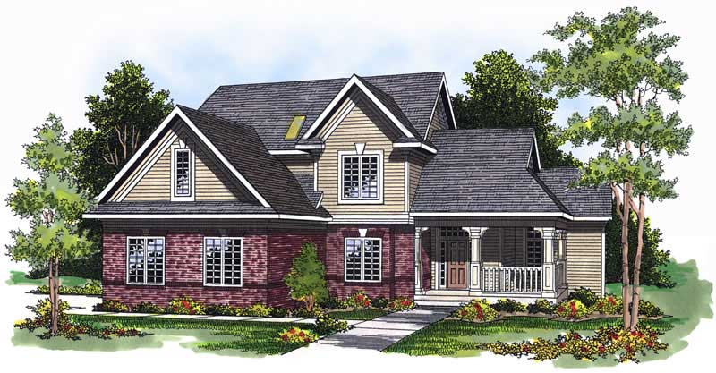4-Bedroom, 2553 Sq Ft Country Home Plan - 101-1166 - Main Exterior