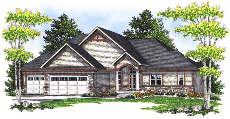 2-Bedroom, 1961 Sq Ft Ranch Home Plan - 101-1178 - Main Exterior