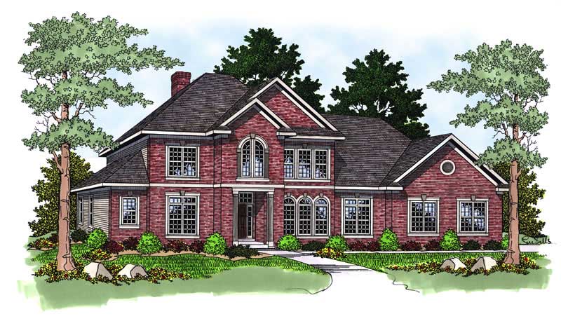 4-Bedroom, 3325 Sq Ft European Home Plan - 101-1207 - Main Exterior