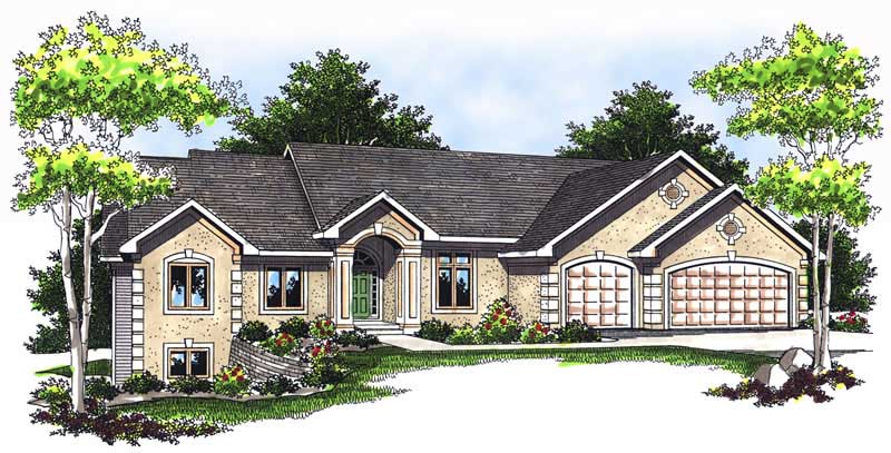 2-Bedroom, 4555 Sq Ft Ranch Home Plan - 101-1211 - Main Exterior