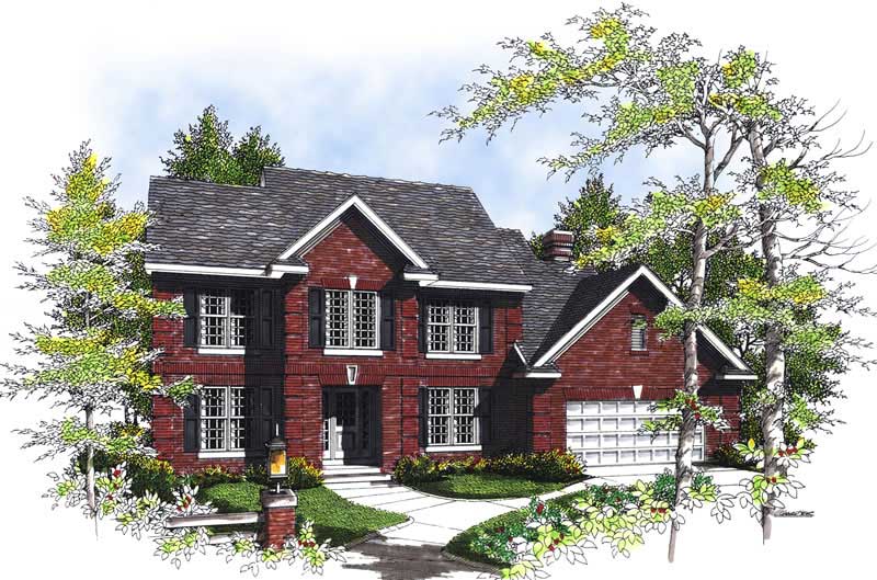 4-Bedroom, 2798 Sq Ft Colonial House Plan - 101-1242 - Front Exterior