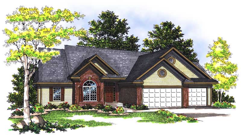 3-Bedroom, 1907 Sq Ft Ranch House Plan - 101-1265 - Front Exterior