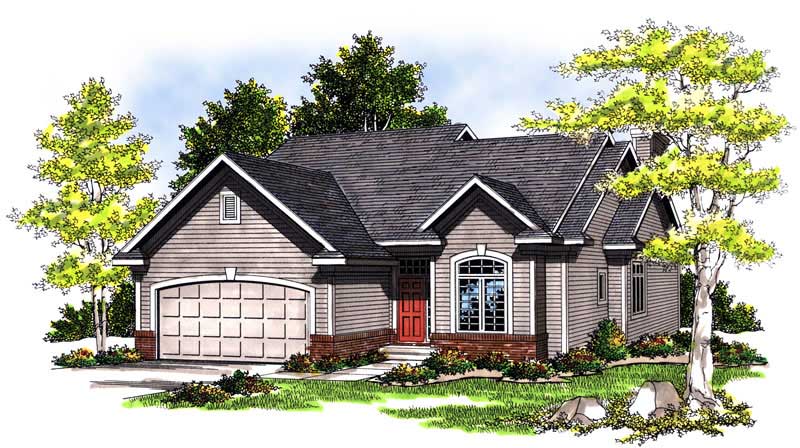 3-Bedroom, 1557 Sq Ft Bungalow Home Plan - 101-1273 - Main Exterior