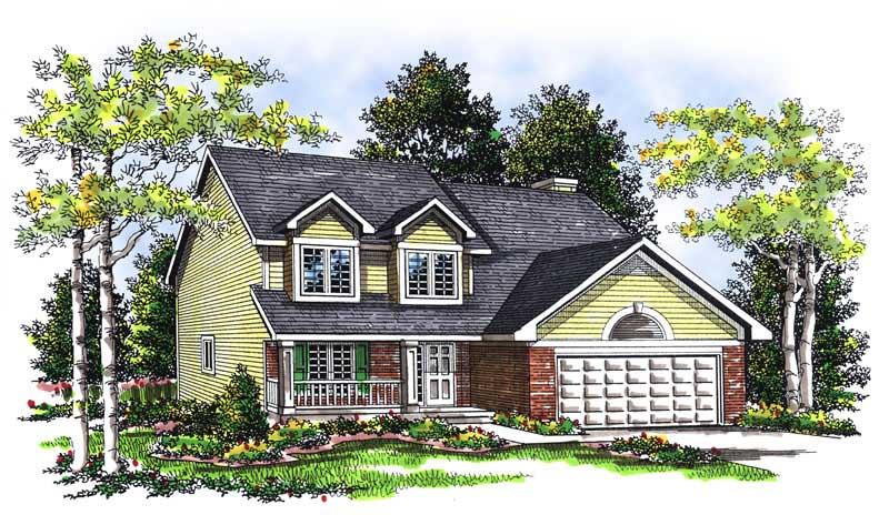 4-Bedroom, 2143 Sq Ft Cape Cod Home Plan - 101-1293 - Main Exterior