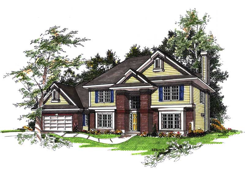 4-Bedroom, 2772 Sq Ft Colonial Home Plan - 101-1301 - Main Exterior