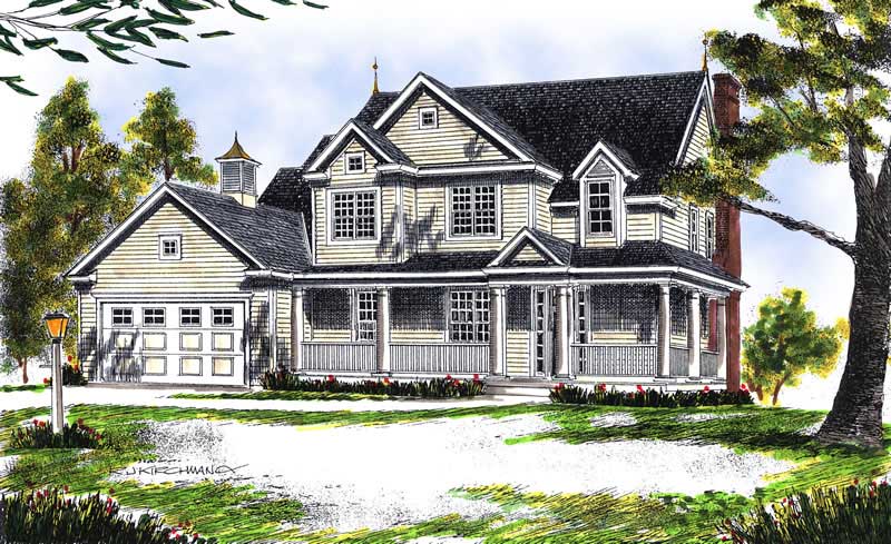 4-Bedroom, 2009 Sq Ft Cape Cod Home Plan - 101-1335 - Main Exterior