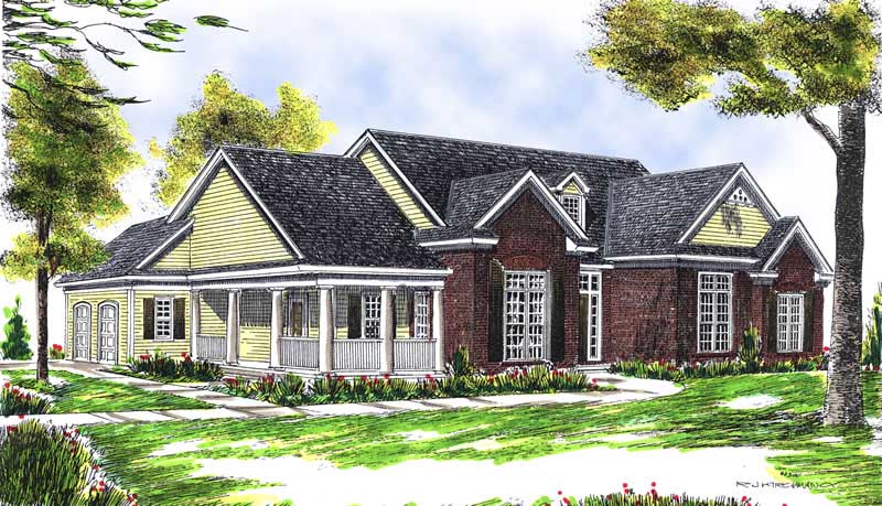 3-Bedroom, 1934 Sq Ft Country Home Plan - 101-1349 - Main Exterior