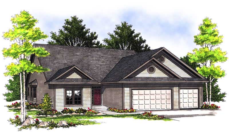 2-Bedroom, 1490 Sq Ft Ranch Home Plan - 101-1358 - Main Exterior