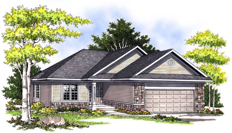 2-Bedroom, 1125 Sq Ft Bungalow Home Plan - 101-1360 - Main Exterior