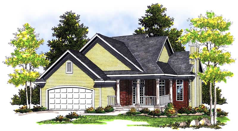 3-Bedroom, 1583 Sq Ft Ranch Home Plan - 101-1371 - Main Exterior