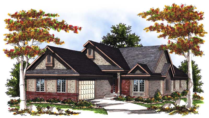 2-Bedroom, 1904 Sq Ft Ranch Home Plan - 101-1373 - Main Exterior