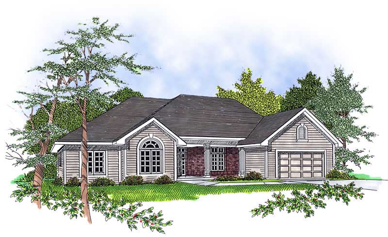 3-Bedroom, 1802 Sq Ft Ranch Home Plan - 101-1390 - Main Exterior