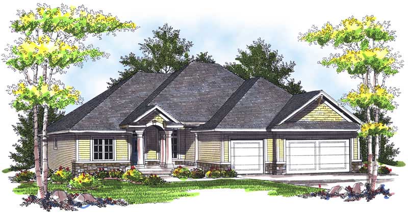 3-Bedroom, 1844 Sq Ft Ranch House Plan - 101-1400 - Front Exterior