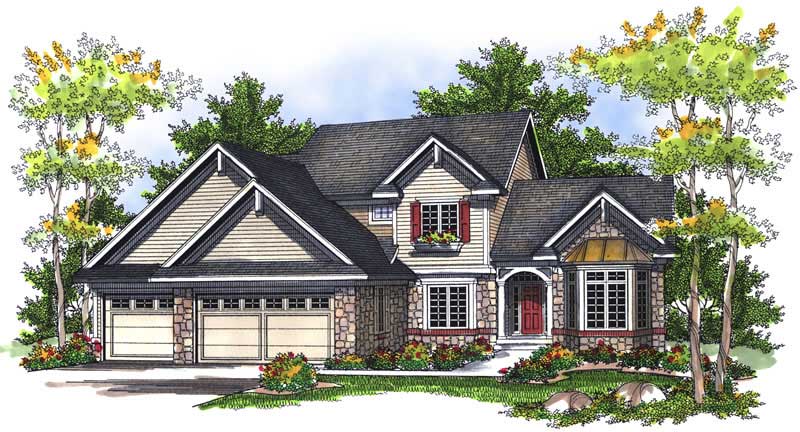 4-Bedroom, 2419 Sq Ft European Home Plan - 101-1405 - Main Exterior