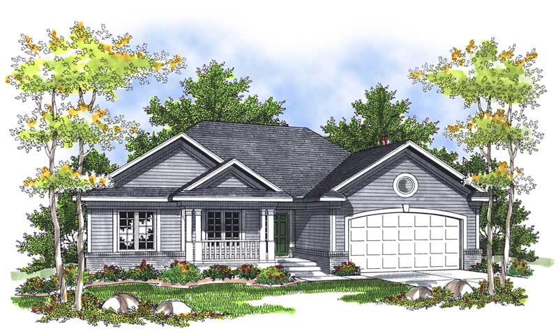 3-Bedroom, 1495 Sq Ft Country House Plan - 101-1419 - Front Exterior