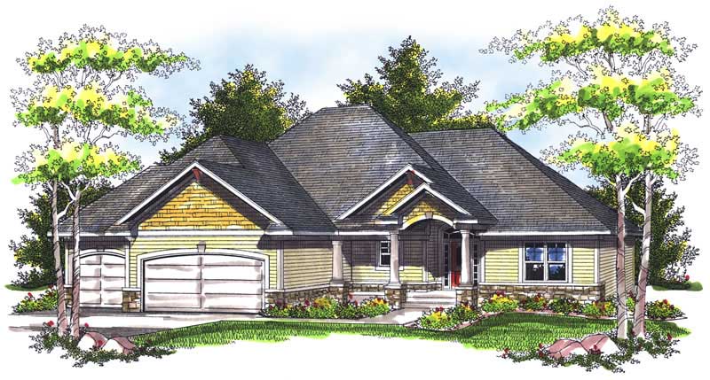 3-Bedroom, 2420 Sq Ft Ranch Home Plan - 101-1436 - Main Exterior