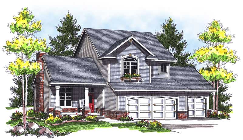 3-Bedroom, 1414 Sq Ft Ranch House Plan - 101-1462 - Front Exterior