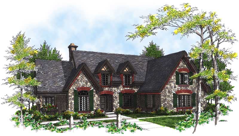 3-Bedroom, 2833 Sq Ft European Home Plan - 101-1474 - Main Exterior