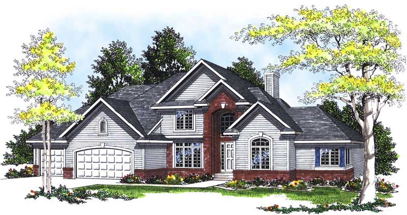 3-Bedroom, 2689 Sq Ft European House Plan - 101-1488 - Front Exterior