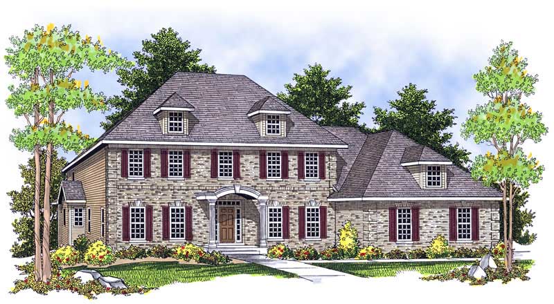 4-Bedroom, 3938 Sq Ft European Home Plan - 101-1494 - Main Exterior