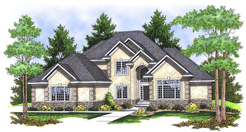 4-Bedroom, 3142 Sq Ft European Home Plan - 101-1506 - Main Exterior