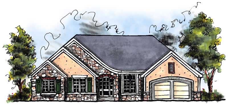3-Bedroom, 1810 Sq Ft Ranch House Plan - 101-1507 - Front Exterior