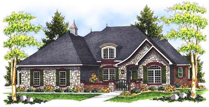 4-Bedroom, 3697 Sq Ft European Home Plan - 101-1515 - Main Exterior