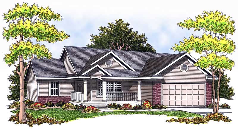 3-Bedroom, 1274 Sq Ft Ranch Home Plan - 101-1528 - Main Exterior