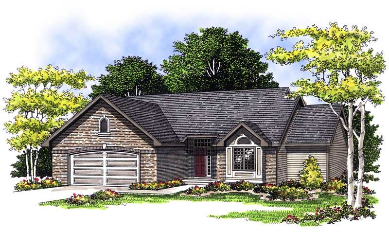 3-Bedroom, 1603 Sq Ft Ranch House Plan - 101-1545 - Front Exterior
