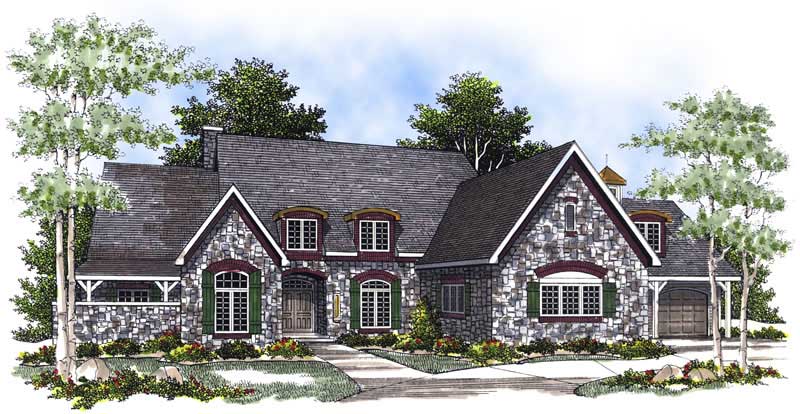 3-Bedroom, 4247 Sq Ft Country House Plan - 101-1547 - Front Exterior