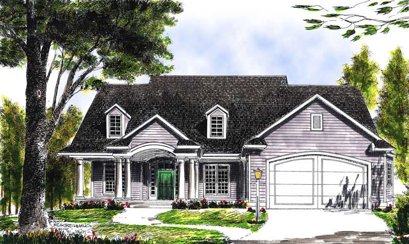 3-Bedroom, 1814 Sq Ft Colonial Home Plan - 101-1549 - Main Exterior