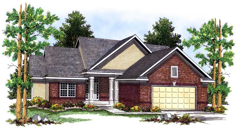 3-Bedroom, 1898 Sq Ft Ranch House Plan - 101-1552 - Front Exterior
