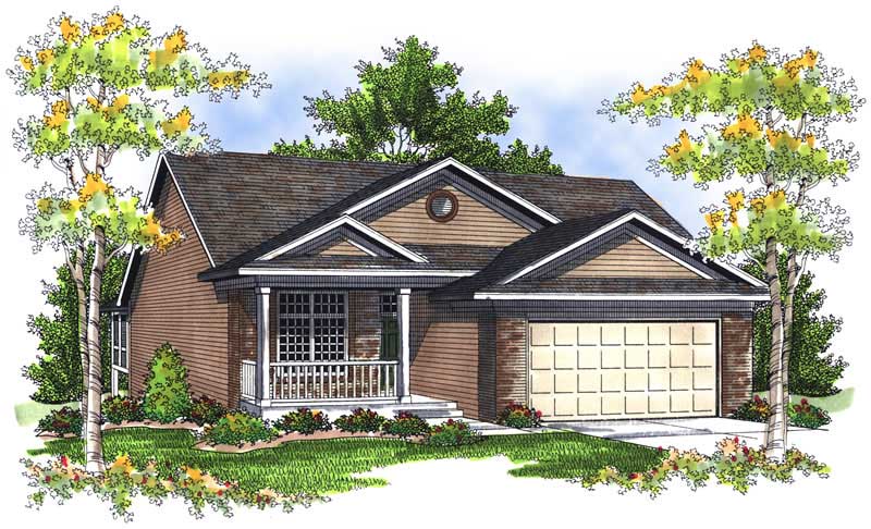 3-Bedroom, 1918 Sq Ft Bungalow House Plan - 101-1568 - Front Exterior