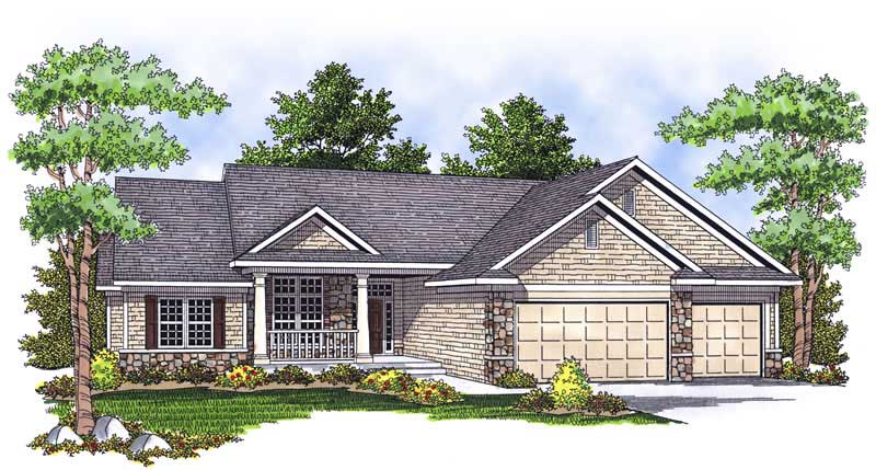 3-Bedroom, 1922 Sq Ft Ranch Home Plan - 101-1610 - Main Exterior